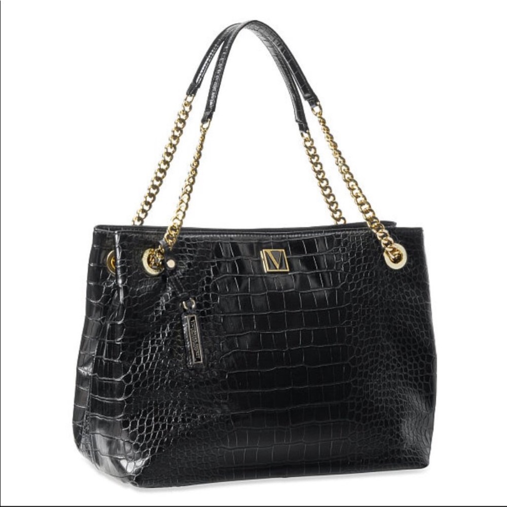 VICTORIA’S SECRET The Victoria Croc Embossed Shoulder Tote | NWT